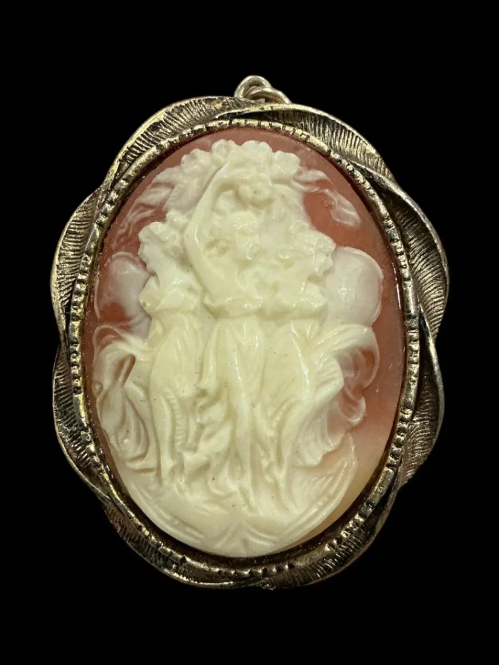 Vintage Glass Pearl Necklace Cameo Brooch Pendant Lot Gold Tone Costume Jewelry